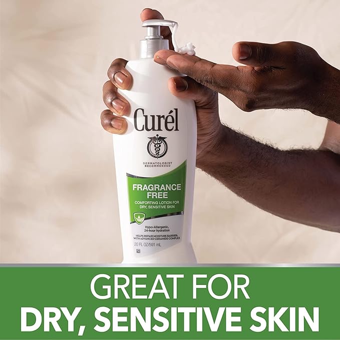Curel Daily Moisture Fragrance-Free Lotion For Dry Skin 13 oz (Pack of 3)