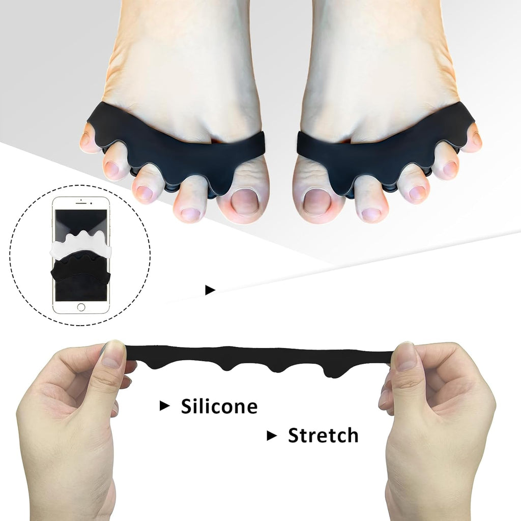 SUNFATT Toe Spacers for Men ang Women,Toe Separators for Women,Relieves Overlapping Toes,Bunions Corrector and Hammer Toe Pain,Gel Toe Spreader Separates and Relaxes Toes.2 Pcs