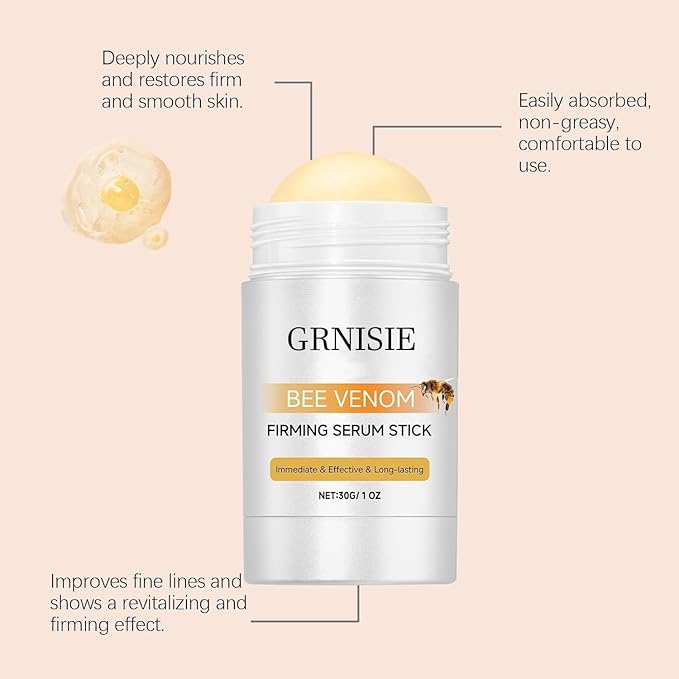 Bee Venom Firming Serum Stick, Advanced Firming & Wrinkle-Reducing Cream, Restore Skin Elasticity,Lifts, Plumps and Firms Skin, Natural Bee Venom Serum for All Skin Types