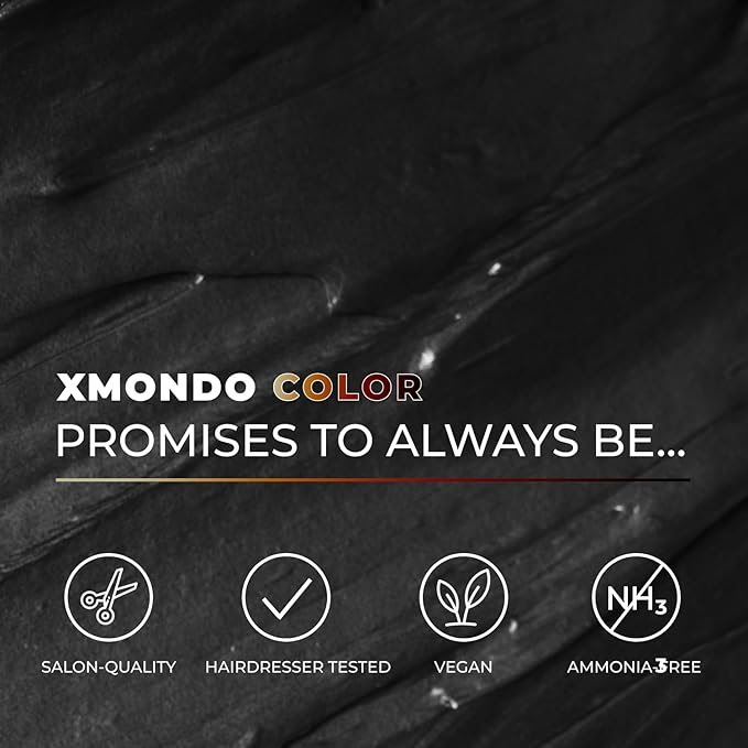 XMONDO Color Soft Black Color Depositing Mask & Semi-Permanent Hair Dye Super Gloss Infused with Bond Boosters for Nourishment, Revitalize & Repair, Vegan Formula, 8 Fl Oz