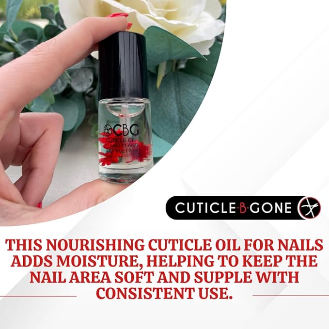 Cuticle Oil for Nails, Hydrating Nail Cuticle Oil, Softens Dry Cuticles, Moisturizes Nail Beds, Conditions Skin, Smooths Rough Edges, Supports Nail Care, Ylang Ylang, 0.27 Fl Oz