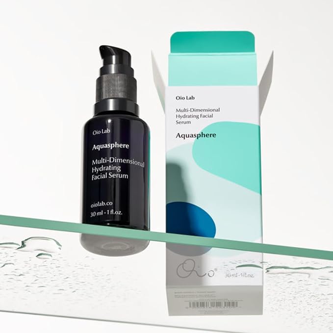 Oio Aquasphere Hydrating Facial Serum – Multi-Level Intense Hydration for Youthful Skin Anti Aging with 5 Hyaluronic Compounds & Plant-Based Actives Fast-Absorbing, Lightweight, & Cruelty-Free 30ml