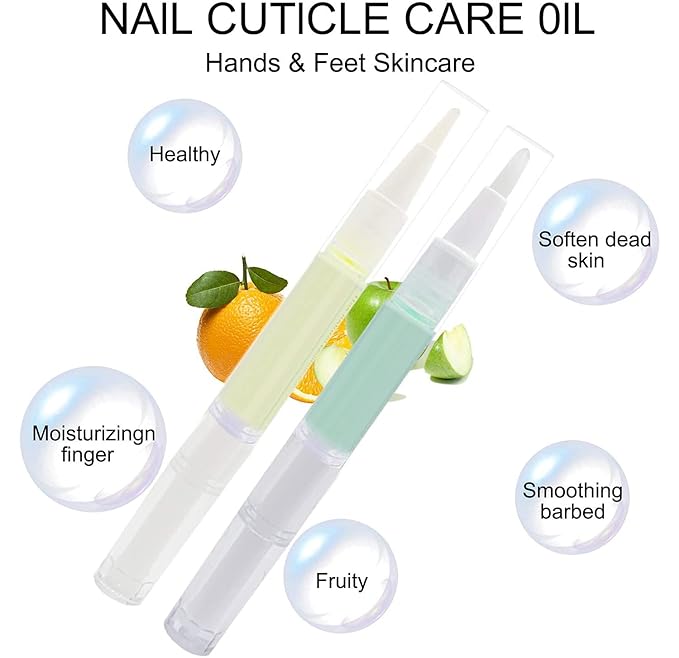 8PCS Cuticle Oil Pens,Cuticle Revitalizer Oil Pen with Soft Brush,Cuticle Oil Bulk for Nails Moist and Treatment,Nail Oil Manicure Repair The Cuticle,8 Kinds of Fruity Smell