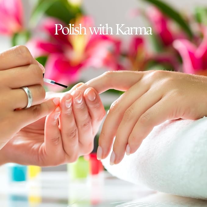 karma organic Base Coat and Top Coat 2 in 1 Nail Polish, Dip Powder & Polygel Base activator, Long Lasting Clear Nail Enamel, Nail Polish Strengthener - (0.43 FL oz)