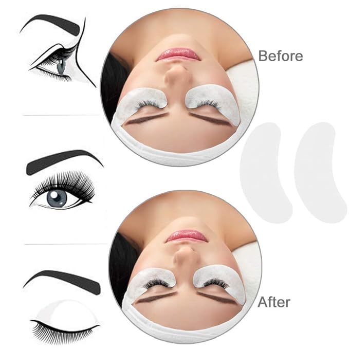 Under Eye Pads, Lint Free Lash Extension Eye Gel Patches for Beauty Salon False Eyelash Extensions Grafting, Hydrogel Eye Mask Beauty Makeup Tool