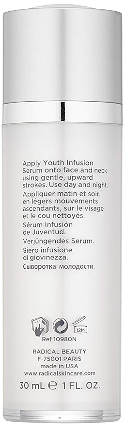 Radical Skincare Youth Infusion Serum - Evens Skin Tone, Reduces Fines Lines & Wrinkles - Hydrates & Smooths Skin - For All Skin Types Including Sensitive Skin - Paraben & Cruelty Free (1 fl oz)