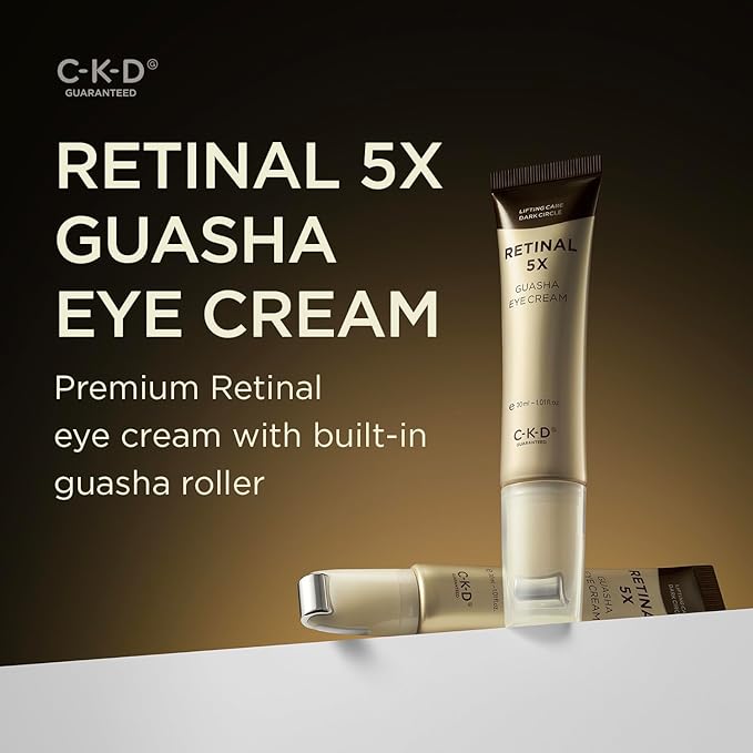 CKD Retinal 5X Guasha Eye Cream - Anti-Aging Eye Treatment for Wrinkles, Dark Circles & Puffiness, Hydrating & Firming, Korean Skincare for Radiant Eye Area, 1.01 fl oz