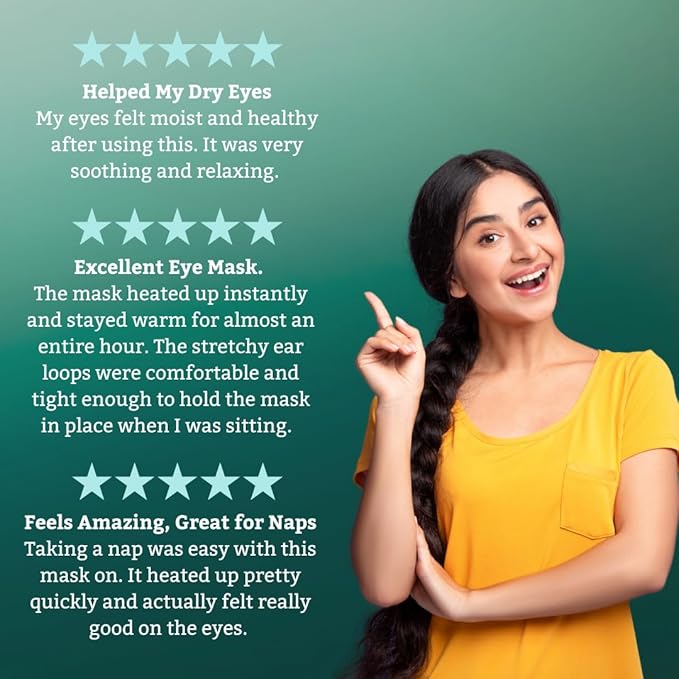 TearRestore Stye Eye Treatment | EyeRelax Heated Eye Mask, Mint-Infused Steam Warm Compress for Dry Eyes, Self-Heating Moist Heat Eye Compress, Blepharitis Treatment, Eye Mask for Dry Eyes (10 Count)