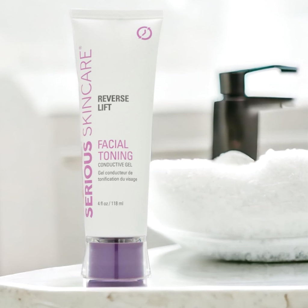 Collagen Based Conductive Activator Gel for Use with Face Microcurrent Toning, Body Contouring, RF Facial Machine - Hydrating Non-Sticky Formula - Easy Glide - Serious Skincare Reverse Lift 4 oz