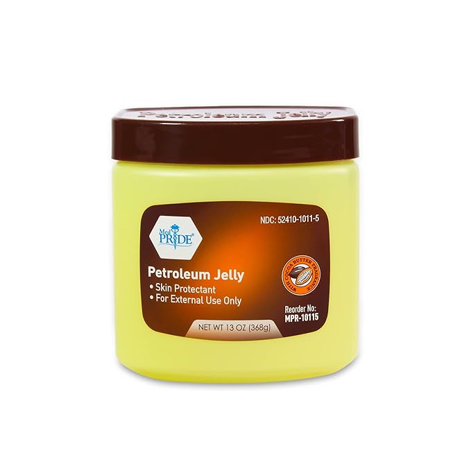 MED PRIDE Petroleum Jelly Cocoa Butter Large Tub Skin Moisturizer & Protectant for Dry Skin, Burns, Rashes, Wounds