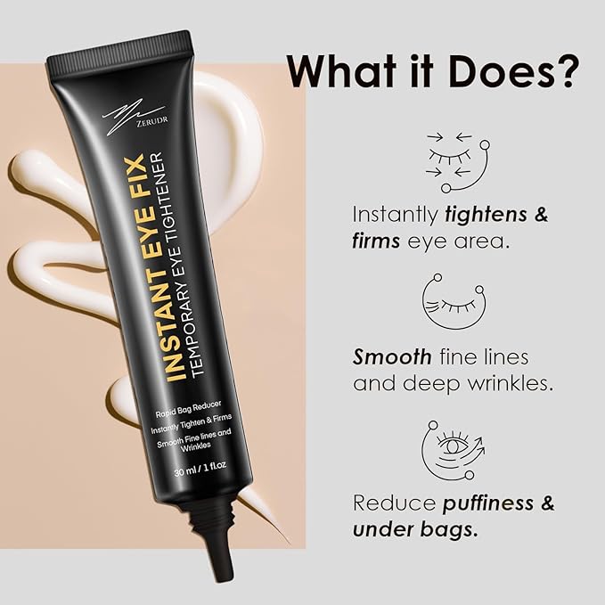 Instant Temporary Eye Tightener: Eye Tightener cream Reduces Under Eye Bags, Dark Circles & Puffiness, Anti Aging Fine Lines, Firm That Delicate Skin Under Your Eyes 0.9 OZ