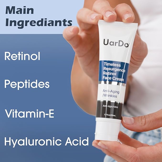 Uardo Timeless Resurgence Retinol Face Serum 1.7 Fl Oz/ 50ml - usn114 | For All Skin Types | Helps with Fine Lines, Wrinkles, & Uneven Skin | For Women and Men