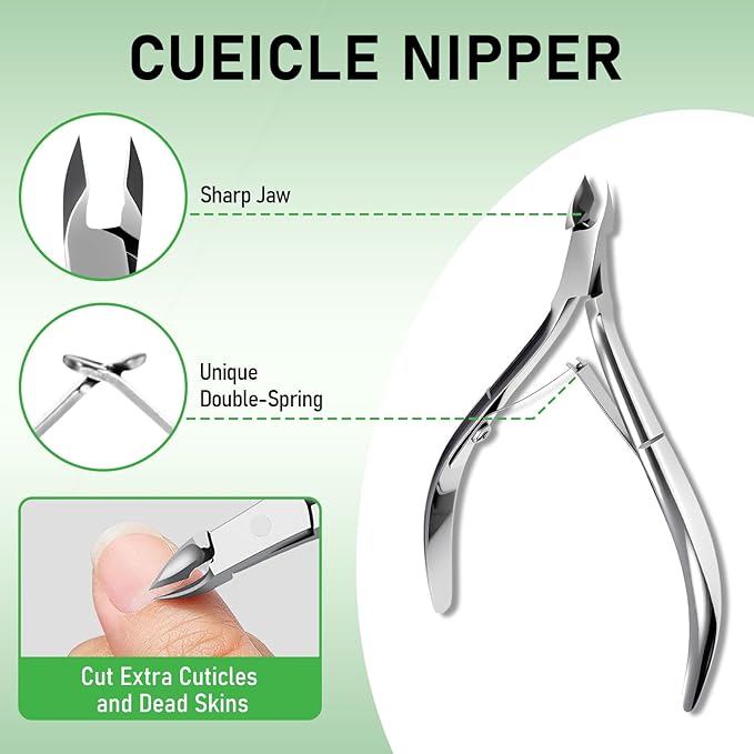 Cuticle Remover Kit, Cuticle Remover Cream, Cuticle Trimmer, Cuticle Pusher, Cuticle Nipper, Professional Cuticle Remover Tools Set, Stainless Steel Manicure Tools with 15ml Cuticle Softener