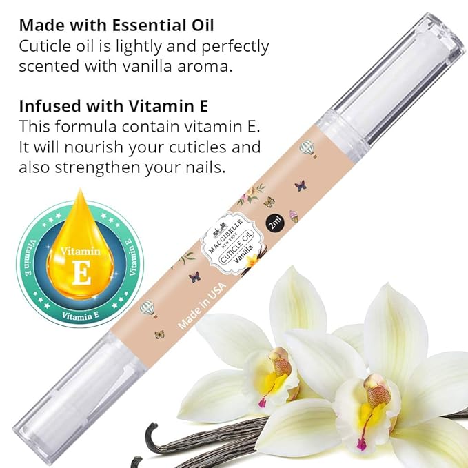 Maccibelle Pure Cuticle & Nail Oil Pen 2ml Heals Dry Cracked Cuticles (Sweet Vanilla)