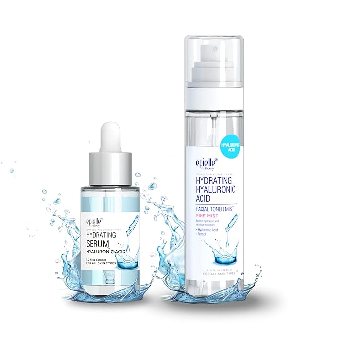 epielle Hydrating Hyaluronic Acid Serum & Mist | epielle Brightening Vitamin C Serum & Mist For all skin types, 100% Vegan & Cruelty-Free (Hyaluronic Acid Serum + Mist)