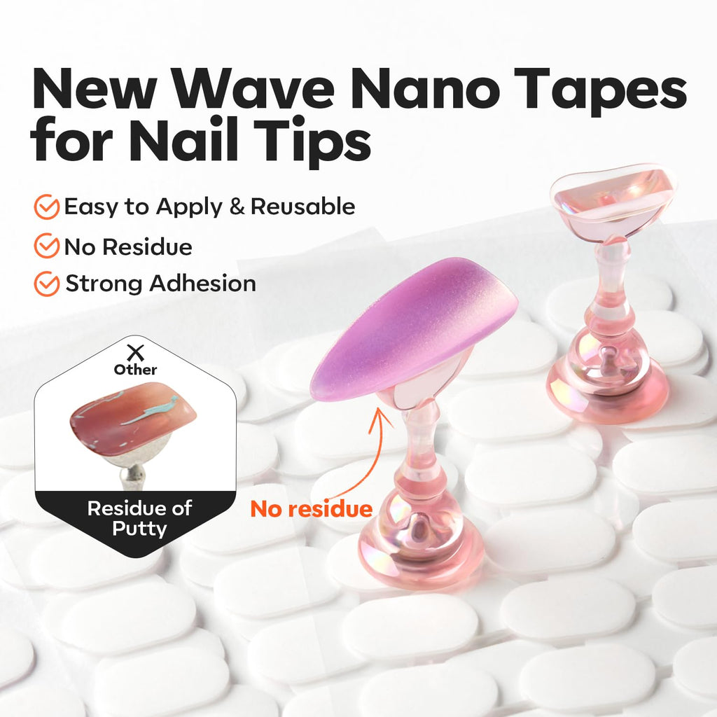 Modelones Nail Stand Set, Magnetic Nail Stands for Press ons False Nail Tips Practice Acrylic Holder with 200pcs Sticky Tabs Strong Metal Base Painting Display DIY & Salon Use Beginner Supplies