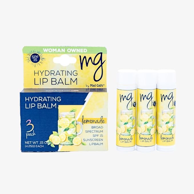 Mad Gab's MG Signature Lemonade Balms with SPF 15 (Pack of 3)