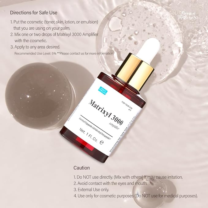Forest of the Borges's Matrixyl 3000 Amplifier Serum 1.0 fl. oz. cosmetic ingredients for face, neck and skin, wrinkle