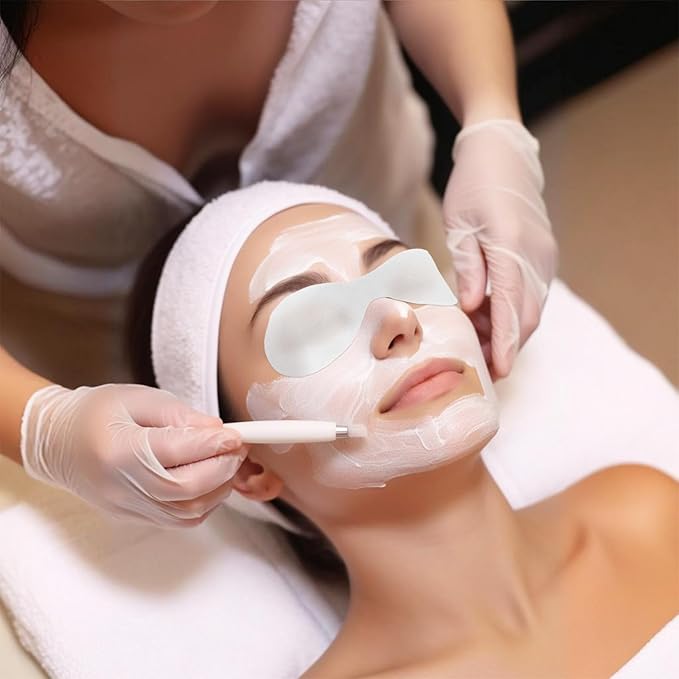 100 Sheets Eye Covers for Facials Disposable Eye Masks Non-woven Cotton Eye Pads Spa Eye Masks Eye Care Patches Paper Paper Beauty Sheets for Facial Treatments, Skincare Spa, Home Beauty Wet Compress