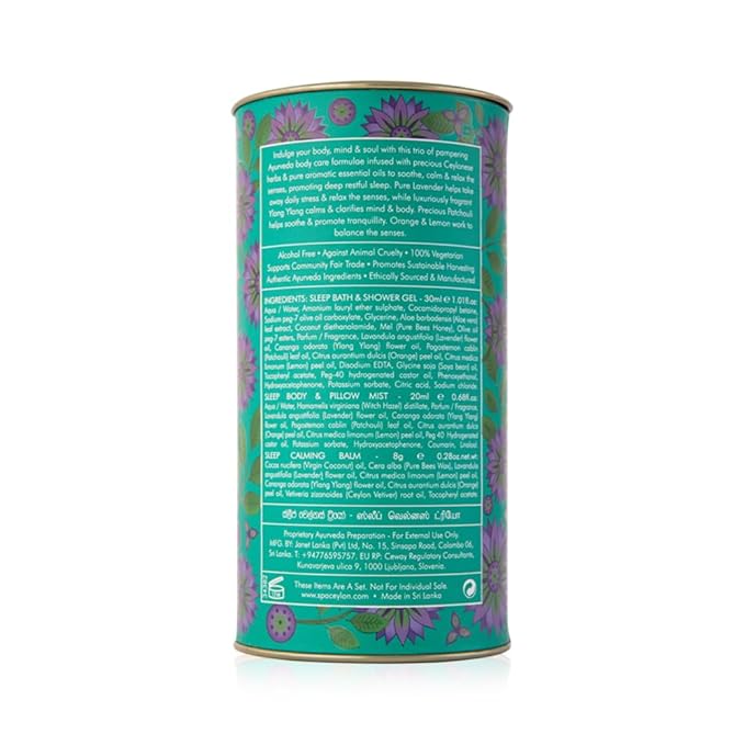 SPA CEYLON Sleep Wellness Trio Set | Restful Spa Essentials for Nourished Skin | Natural Ingredients | Ayurvedic | Body Gifts Set