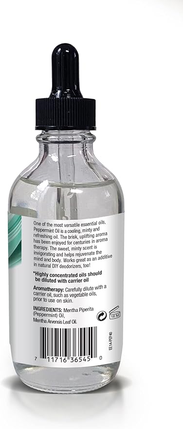 Ethereal Nature 100% Pure! Peppermint Oil – Perfect for Aromatherapy Diffusers, Skin, Nail and Hair Care – Beauty DIY – 4 FL OZ (Pack of 2)