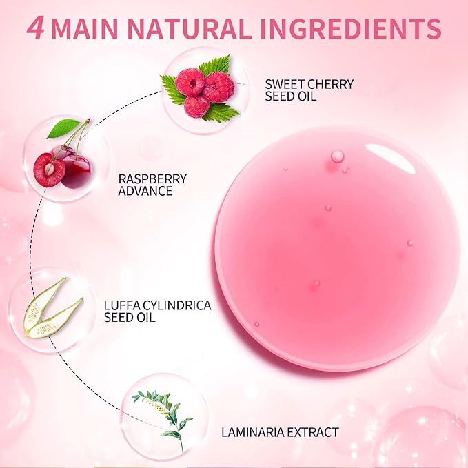 Plumping Lip Oil, Hydrating Gloss Tinted Lip Balm Transparent Lip Care, Big Brush Head Glitter Shine, Long Lasting Nourishing Non-sticky Fresh Texture(RASPBERRY)