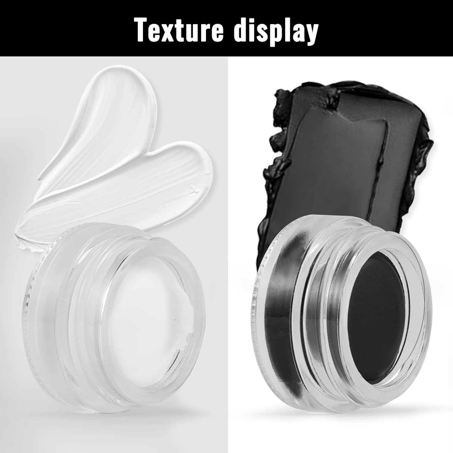 Erinde Black Gel Eyeliner, Waterproof Cream Eyeliner Gel Pot, High-Intensity Pigments Long Lasting Smudge Proof Eye Liner Eyebrow Makeup, Waterline Matte Eye Liner with 2PCS Brushes, 02 Balck