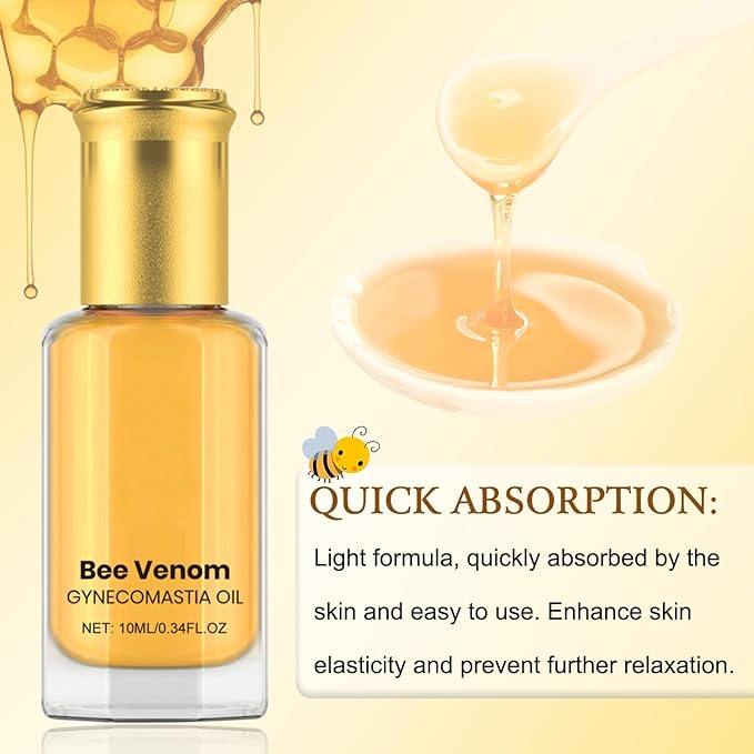 Thermofirm Bee Venom Gynecomastia Oil, The Chest Muscles Bee Venom Oil, Advanced Bee Venom for Strengthen The Chest Muscles 2PCS