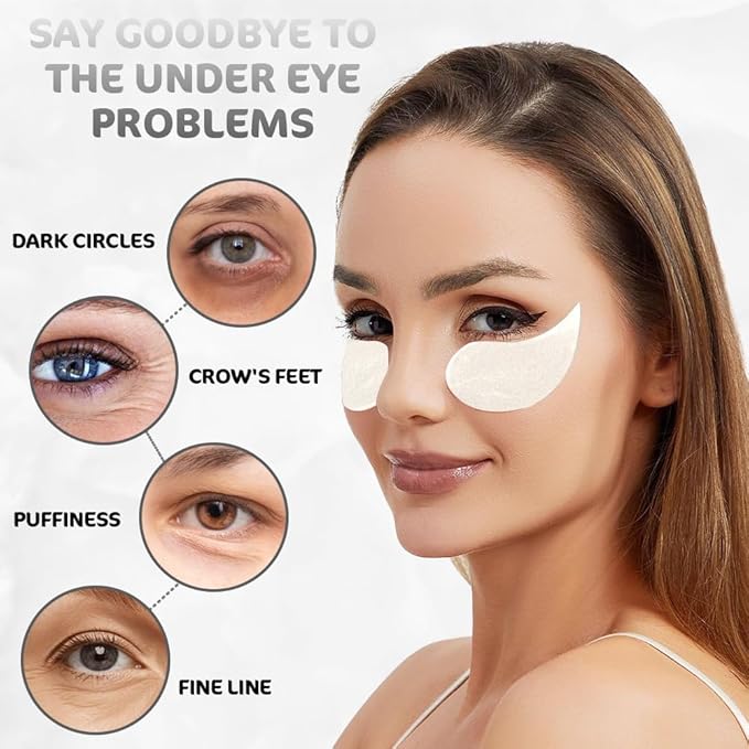 AMY'S DIARY 24K Gold Eye Mask Under Eye Patches (30 Pairs)- Puffy Eyes & Dark Circles Treatments,Reduce Under Eye Bags and Smooth Wrinkles,Eye Skin Care Pads With Collagen (Collagen)