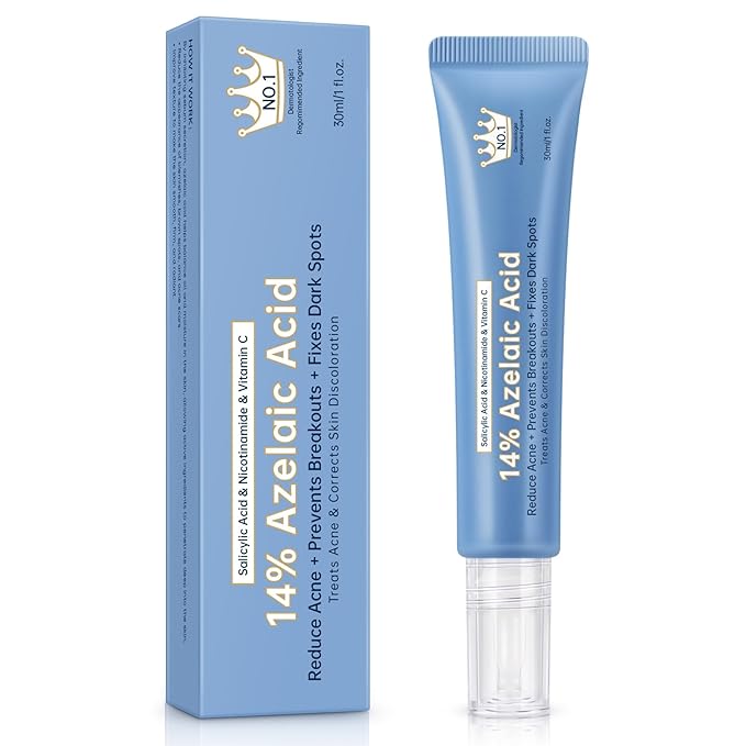 14% Azelaic Acid Acne Cream, Azelaic Acid Serum with Hyaluronic Acid, Niacinamide & Squalane, Reduce Acne, Pore Refining & Oil Control, Face Moisturizer for All Skin Types, 30ML