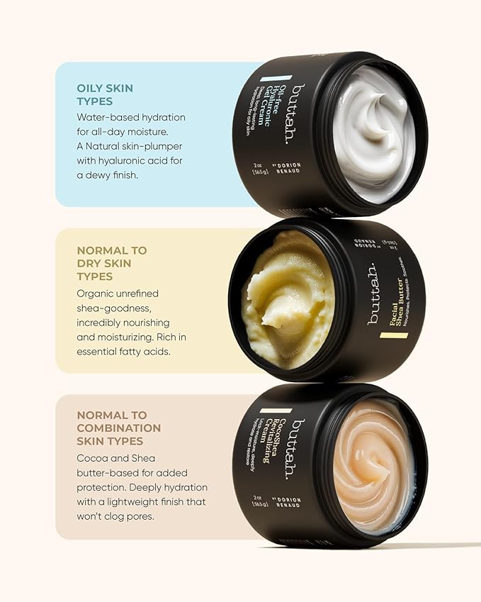 Buttah Skin Supreme Kit for Melanin Rich Skin | CocoShea Revitalizing Cream 2 oz | Vitamin C Serum 1 oz | Cleanser 3.4 oz | Rosewater Toner 3.4 oz | Black Owned Skincare