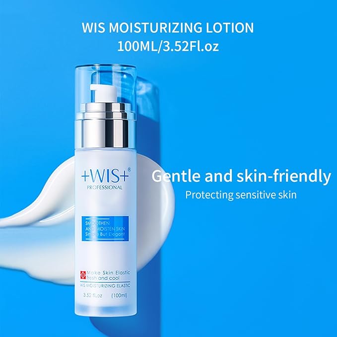 '+WIS+ Moisturizing 4-Piece Skin Care Set - with Facial Cleanser, Toner, Lotion, Cream for for Cleansing, Hydration, Repair and Anti Aging