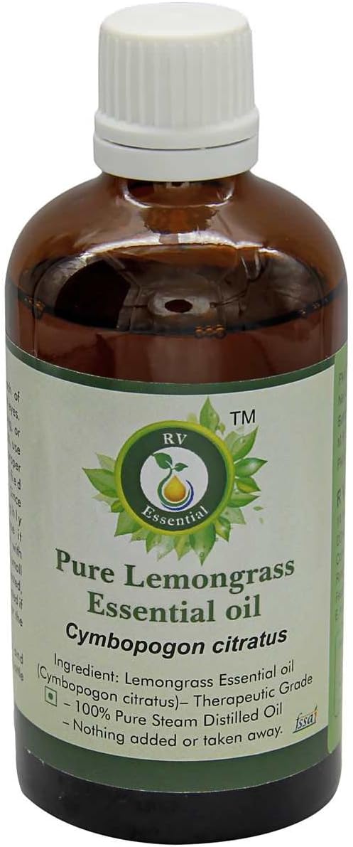 Lemongrass Essential Oil | Cymbopogon Citratus | Lemongrass Oil | for Hair | for Body | for Massage | 100% Pure Natural | Steam Distilled | Therapeutic Grade | 10ml | 0.338oz by R V Essential