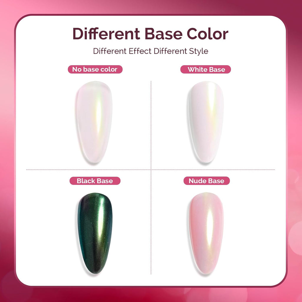 MelodySusie Chrome Nail Powder for Gel Nails, Aurora Fine Glitter Powder Mirror Effect Pigment Pearlescent Mermaid Pigment Pearl Glitter for Home DIY Salon Use