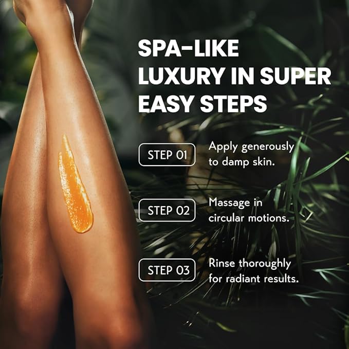 O Naturals Turmeric Body Scrub – Exfoliating Body Scrub for Smooth and Hydrated Skin with Natural Turmeric and Salt, Gentle Face Scrub and Body Scrub Exfoliator, 8.82 oz