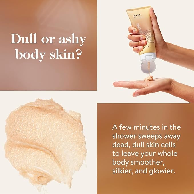 goop Beauty Microderm Body Scrub & Body Oil Bundle | 4 fl oz Exfoliating Body Wash to Cleanse & Moisturize Skin | 6 fl oz Fast-Absorbing Moisturizer for Dry Skin | Silicone & Paraben Free
