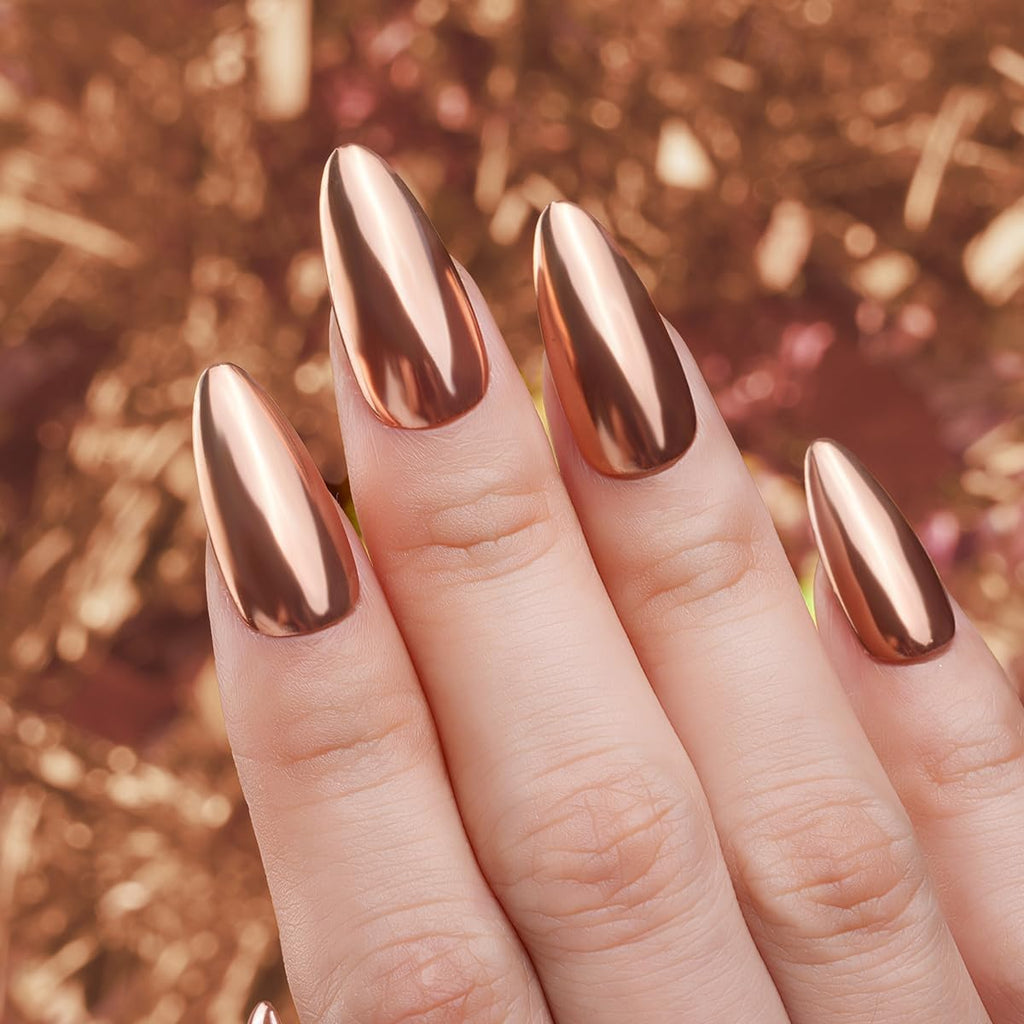 Pretty Diva Chrome Nail Powder - Bronze/Copper Mirror Effect Nail Chrome Powders, Highlight Metallic Chrome Powder for Nail Art Pigment Chrome Powder for Nails (bronze, 1g)