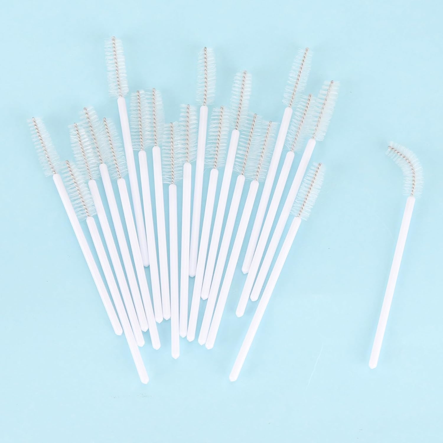 Tbestmax 500 Disposable Mascara Wands Eyelash Brush White Spoolies for Eyebrow Eye Lash Extension