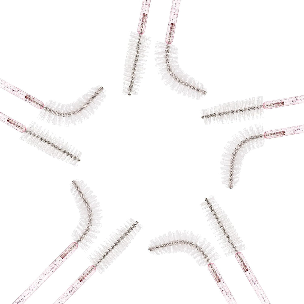 Tbestmax 500 Disposable Mascara Wands Eyelash Brush Spoolies for Eyebrow Eye Lash Extension (Pink, White)