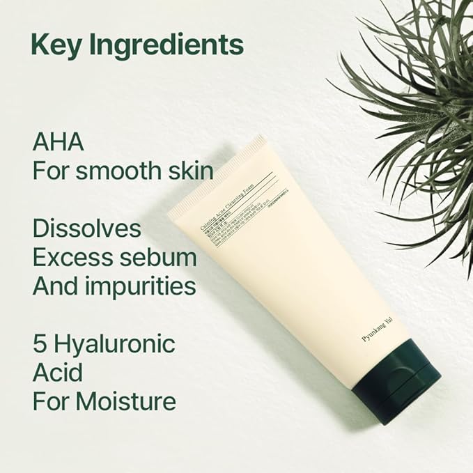 Pyunkang Yul Calming Cleansing Foam, Low pH Formula Facial Wash/Cleanser with Witch Hazel, AHA for oil control- Cica, Tea Tree Extract - Rapid Moisture replenishment 3.38 Fl.oz