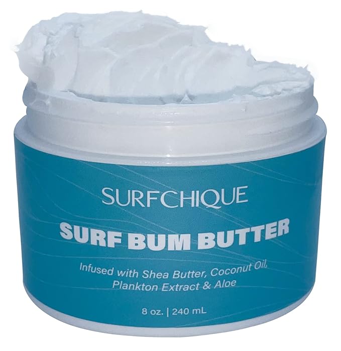 Surf Bum Whipped Moisturizing Body Butter with Light Tropical Scent of Coconut, Vanilla, Mango, & Papaya (8 oz)