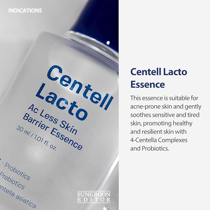 SUNGBOON EDITOR Centell Lacto AC Less Skin Barrier Serum | Probiotic & Niacinamide Face Serum for Sensitive, Blemish-Prone Skin | Lightweight, Non-Greasy Hydrating Korean Skincare