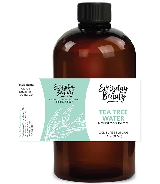Tea Tree Water Facial Toner 16oz - All Natural Hydrating Spray Mist for Face and Hair - 100% All Natural Tea Tree Water Hydrosol with Fine Mist Cap