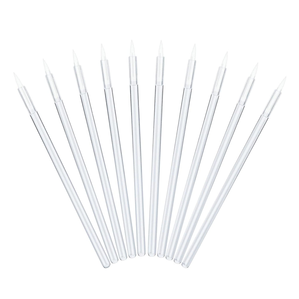G2PLUS 100PCS Disposable Liner Brushes, Eyebrow and Liner Brush Applicator, Cosmetic Eye Wands for Lip Liners, Eye Makeup, Eyelashes and Detail Painting (Crystal Transparent)