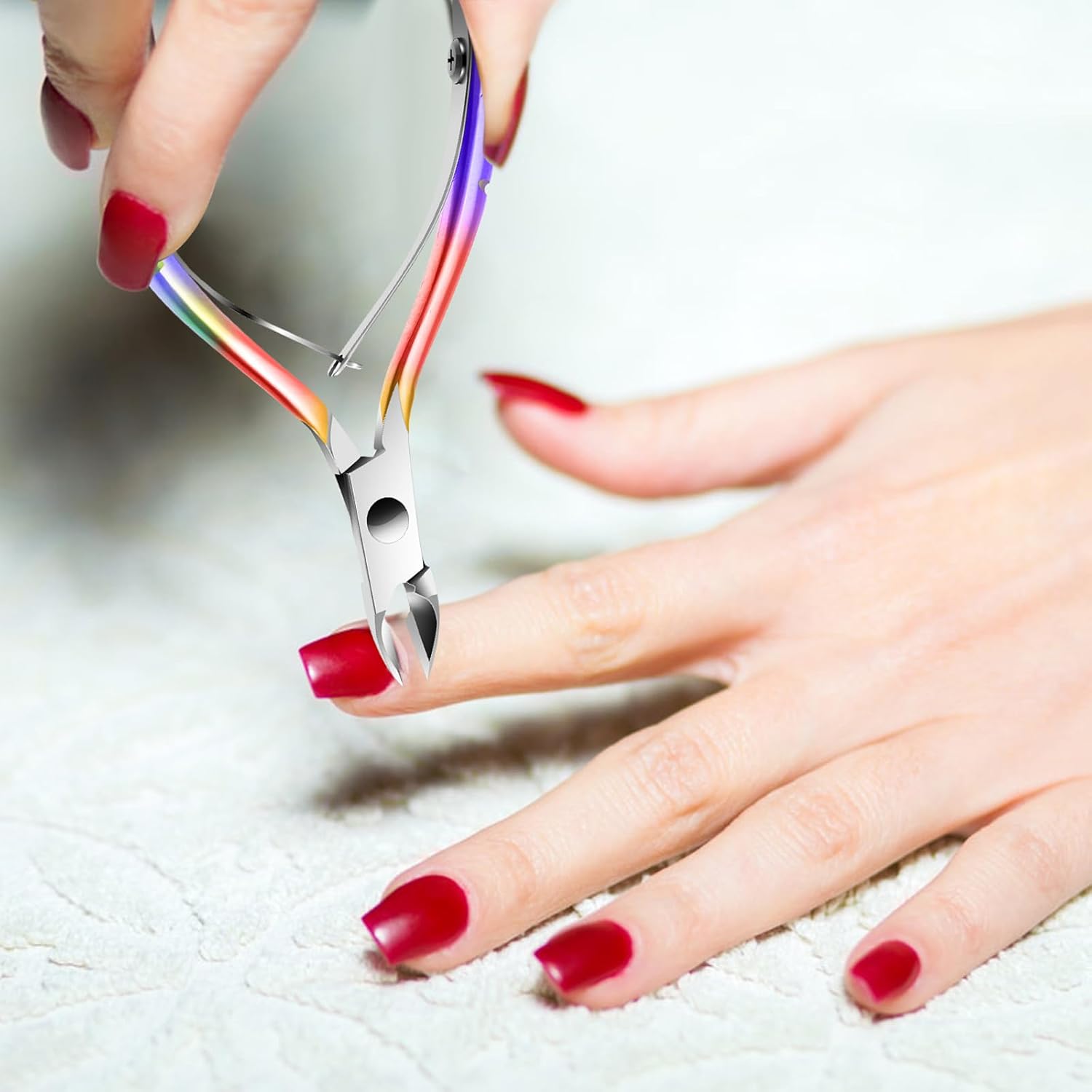 Cuticle Trimmer Cuticle Nippers, Durable Cuticle Cutter, Salon Toe Nail Cuticle Clippers, Stainless Steel Cuticle Remover Cuticle Scissor, Pedicure Manicure Tools for Fingernails and Toenails
