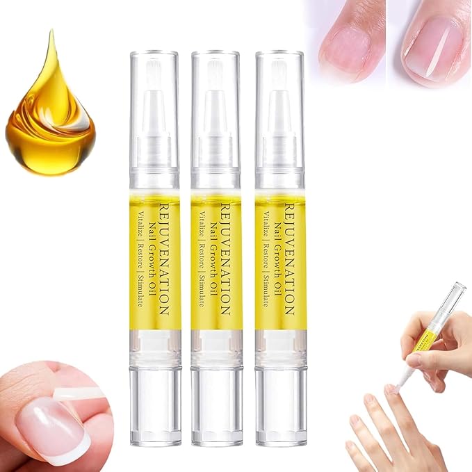 Rejuvenation Nail Growth Oil with Nail File ，Instant Nail Strength & Repair ，Nail Growth Oil Rejuvenation for Brittle, Peeling, Breaking, Thin Nails(3PCS Single)
