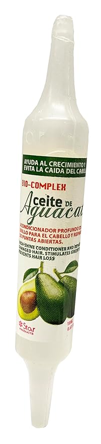 Biocomplex Avocado Oil Ampoules 12 Pack – 0.61 oz Each, Deep Nourishing Hair Treatment for Hydration, Repair, and Strengthening