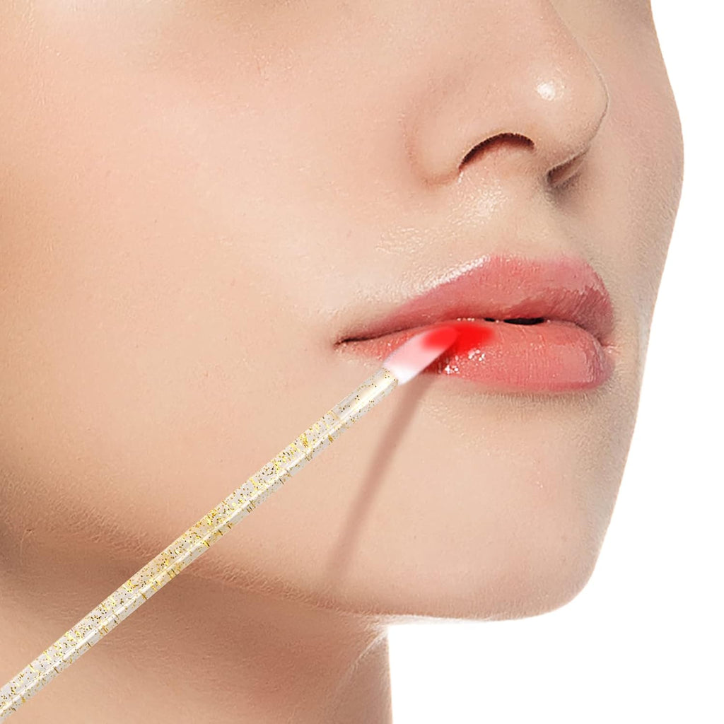 100PCS Glitter Crystal Lip Brush, Disposable Lip Brushes Lip Gloss Applicators Lipstick Gloss Wands Applicator Perfect Makeup Tool Kits (Gold)