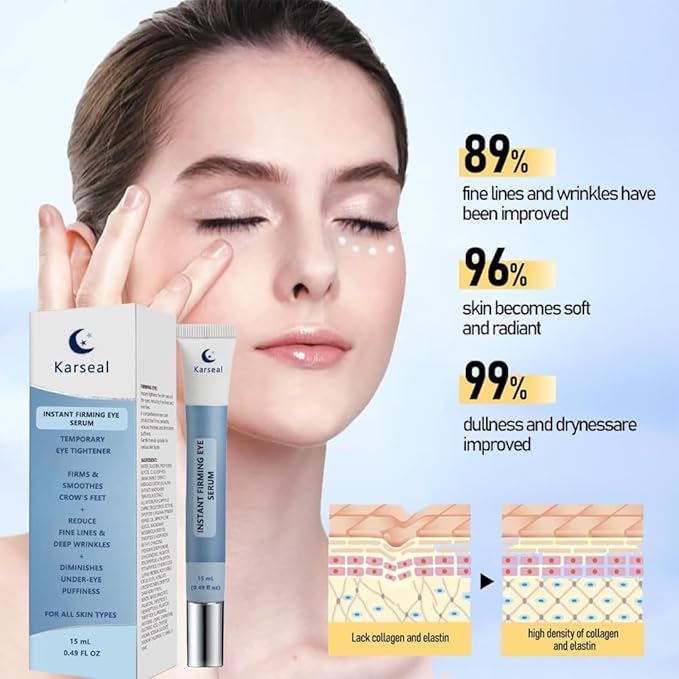 Instant Firming Eye Serum – Targets Under-Eye Bags, Wrinkles, Dark Circles & Fine Lines – Anti-Aging Formula (15ml / 0.49 oz)