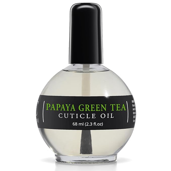 Moisturizing Cuticle & Nail Care Oil 2.3 Fl Oz - Papaya Green Tea Scented – Infused with Jojoba Oil, Aloe, Vitamin E – Nail & Cuticle Hydration, Repair, Moisturizer, Strengthener, Growth